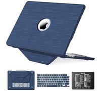 KAIJIAbox Compatible avec MacBook Air 13" 2026-2022 M5 M4 M3 M2 A3449 A3240 A3113 A2681, kit 4 en 1 se ferme sans couture, support pliable, housse de clavier, tapis de souris, étui en tissu tissé Air