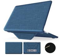 KAIJIAbox Compatible avec MacBook Air 13,6" M4 M3 M2 2025 2024 2022, support pliable, coque rigide, housse en tissu tissé pour MacBook Air 13", MacBook Air, modèles A3240 A2681 A3113, bleu marine