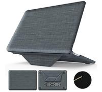 KAIJIAbox Compatible avec MacBook Air 15 pouces M4 M3 M2 2025 2024 2023, support pliable et tapis de souris/sac, coque rigide en plastique, housse de protection en tissu tissé pour ordinateur portable