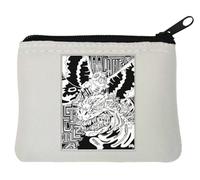 Kaiju Pochette porte-monnaie en néoprène Motif comic book Blanc 10 x 11 cm