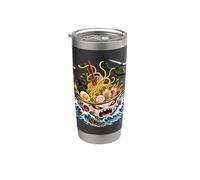 Kaiju Ramen Great Wave Anime japonais Amant de nouilles Gobelet isotherme en acier inoxydable double paroi