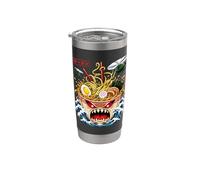 Kaiju Ramen Great Wave Anime japonais Amant de nouilles Gobelet isotherme en acier inoxydable double paroi