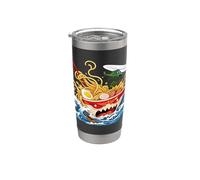 Kaiju Ramen Great Wave Anime japonais Amant de nouilles Gobelet isotherme en acier inoxydable double paroi