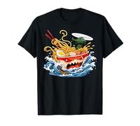 Kaiju Ramen Great Wave Anime Japonais Amant de Nouilles T-Shirt