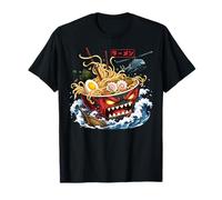 Kaiju Ramen Great Wave Anime Japonais Amant de Nouilles T-Shirt