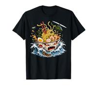 Kaiju Ramen Great Wave Anime Japonais Amant de Nouilles T-Shirt