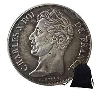 KaiKBax Pièces de monnaie française 1828 en nickel sculpté Napoléon - Pièces de monnaie d'Europe - Pochette cadeau commémorative - Pièce de monnaie du monde parfaite