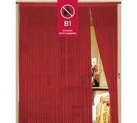 Kaikoon Rideau à Fils Rouge 150 cm x 300 cm dans B1 difficilement Inflammable