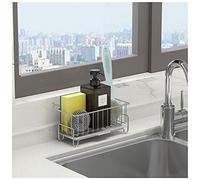 kaileyouxiangongsi Organiseur d'évier de Cuisine, Porte-éponge avec bac de vidange, Acier Inoxydable 304, pour éponges, Savon, Cuisine, Salle de Bain, argenté