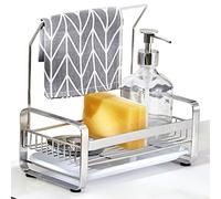 kaileyouxiangongsi Porte-éponge - Organiseur d'évier de cuisine - Plateau d'évier - Porte-savon en acier inoxydable SUS304, 24 x 13,1 x 20,6 cm, grande taille