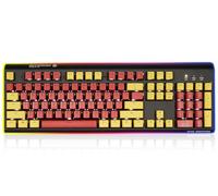 Kailh Clavier de jeu mécanique filaire remplaçable à chaud avec rétroéclairage blanc + bande lumineuse latérale surround, finition aluminium, commutateurs Clicky Kailh (rouge-jaune)