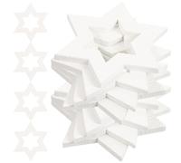 KAILIKETIY 100 Pièces de Tranches de Bois Étoile à Six Branches Blanche pour Décoration de Table de Noël Morceaux de Bois Décoratifs en Naturel pour Loisirs Créatifs et Décoration Intérieure