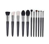 KAILIKETIY 11 Pièces Set De Pinceaux Maquillage Poils De Chèvre Manches Bois Diffuseur Visage Poudre Blush Et Correcteur Pour Femmes Cosmétiques Et Voyages