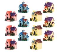 KAILIKETIY 12 Pièces Miniature Maison de Style Rustique en Résine pour Terrariums et Bonsaïs, Décor Finement Détaillé Résistant aux Éclats, pour Adultes et Garçon et Filles