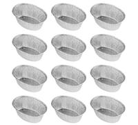 KAILIKETIY 125pièces Bols Ovales Aluminium Jetables pour Barbecue Plateaux de Cuisson Robustes Plats de Service pour Tartes et Pâtisseries Empilables et Pratiques