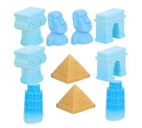 KAILIKETIY 1ensemble Set De Accessoires Miniatures De Bâtiments Célèbres Figurines Pyramide Tour De Pise Colonne Romaine Et Arc De pour Décoration De Maison De Poupée Et Aquarium