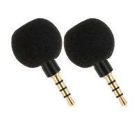 KAILIKETIY 2 Pièces Microphone Mini Externe Noir Compatible Large Appareils Mousse et Métal, Plug and Play, pour Étudiants et Journalistes en Conférence en Ligne