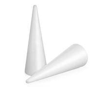 KAILIKETIY 2 Pièces Petits Cônes en Mousse Blanche pour Loisirs Créatifs, Légers et Absorbants, pour Décorations de Fêtes et Projets Scolaires