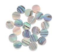 KAILIKETIY 20 Points Ronds en Coquille D'ormeau pour Guitare et Ukulélé, Lot de 20 Pièces Décoratives en Matériau D'incrustation Naturel, Personnalisation