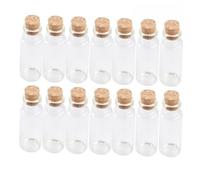 KAILIKETIY 20pièces Mini Bouteilles Verre avec Bouchon Liège Flacons à Souhaits Transparentes pour Stockage De Thés Et Décorations