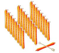 KAILIKETIY 24pièces Barres à Perm Tiges De Permanente Élastiques Caoutchouc Pour Cheveux Bouclés Outil De Coiffure Pour Cheveux Courts Et Longs Rouge Jaune