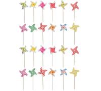 KAILIKETIY 24pièces Windmill Cake Picks Set Rotatable Cake Plugin Toppers For Birthday Party Dessert Decoration