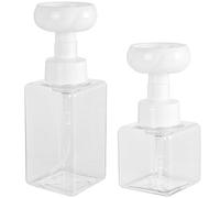 KAILIKETIY 2Pièces Bouteilles de Pompe à Fleurs de Distributeur de Rechargeable Transparent pour Liquide Lotion et Détergent à Vaisselle
