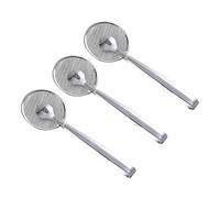 KAILIKETIY 3 pièces Cuillère Filtre Inox avec Pince Clip Passoire Fine Multifonction pour Friture et Cuisson Ustensile et Facile à Nettoyer pour Égoutter et Saisir Aliments Gras
