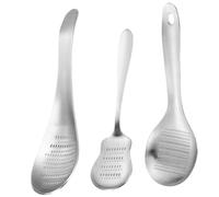 KAILIKETIY 3 Pièces Moulin à Épices Multifonction en Acier Inoxydable Argenté, Râpe à Gingembre et Ail Pratique de Cuillère pour Assaisonnement Maison
