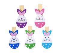 KAILIKETIY 36pièces Pince à Photo Lapin Bois De Clips Créatifs pour Décorations De Pâques Couleurs Aléatoires pour Afficher Vos Souvenirs Et Artisanats