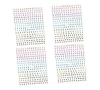 KAILIKETIY 4feuilles Autocollants Alphabet Pour Autoadhésives Pour Décoration De Nail Art Stickers Lettres Colorés Pour Naturels Et Artificiels