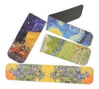 KAILIKETIY 4pièces Marque-pages Magnétiques Dessins Œuvres D'art Vintage Inspirés de Peintres Célèbres pour Lectures Étiquettes de Notes et Décorations Couleurs Vives et Design Sensoriel