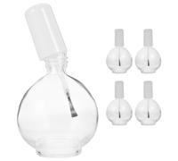KAILIKETIY 5 pièces Lot de Flacons Vernis à Ongles Verre Rechargeables avec Pinceau et Bouchon Blanc Bouteilles Vides Compactes et Étanches pour Usage Professionnel et Voyage