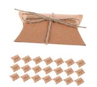 KAILIKETIY 50pièces Lot De Boîtes Cadeaux Rustiques Papier Kraft Avec Ficelles Pour Bonbons Faits Maison Et Décoration De Fête