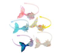 KAILIKETIY 5pièces Bandeaux De Fête Sirène Pour Accessoires De Cheveux Avec Étoiles De Mer Et Paillettes Colorées Pour Anniversaires Et Événements Thématiques