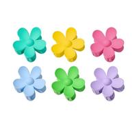 KAILIKETIY 6 Mini Pinces à Cheveux à Fleurs en Abs et Fer, Couleur Vive, 6 Pièces, Maintien Ferme pour Filles, pour Coiffures Délicates et Quotidiennes