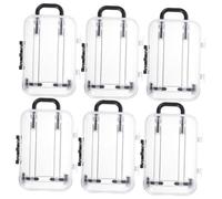 KAILIKETIY 6 pièces Boîtes Mini Valises Noires Boîtes à Dragées Transparentes pour Mariage Fêtes Rangements Bonbons et Petits Objets Favor Boxes Pratiques pour Cadeaux