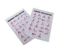 KAILIKETIY Affiches de Yoga 2pcs en Toile pour Débutants, Guide Mural des Postures du Soir, Décoration pour Gymnases et Salles de Classe, Support d'exercice et Art Mural