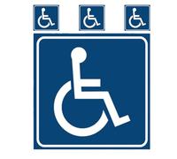 KAILIKETIY Autocollants Vinyle Bleu Imperméables Lot de 4 pour Handicapés Facile à Identifier, Adaptés aux Centres Commerciaux et Lieux Publics
