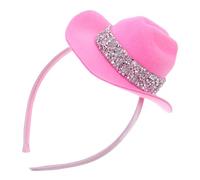 KAILIKETIY Bandeau Bibi pour Femme Petit Chapeau Haut-de-forme Rose en Polyester Léger, Accessoire de Fête Élégant et Photogénique pour Moment Photo ou Carnaval
