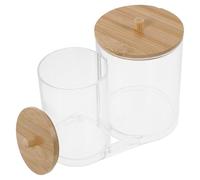 KAILIKETIY Boîte à Coton-Tige Transparente avec Couvercle Distributeur pour Coton-Tige Et Cure-Dents Rangement Salle De Bain