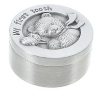 KAILIKETIY Boîte à Dents de Lait en Alliage Argenté Décorative pour Bébé, Rangement pour Première Dent et Mèche de Cheveux, Cadeau pour Naissance ou Baptême