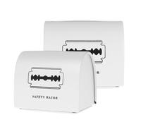 KAILIKETIY Boîte de Récupération de Rasoir en Tôle Blanche 2 Pcs Porte-déchets Jetable Pratique et Sûre pour Usage à Domicile Salon de Coiffure