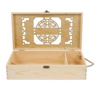 KAILIKETIY Boîte en Bois Creuse pour 2 Bouteilles de Vin Poignée, Matériau en Bois de Pin, Design Rustique Européen, pour Présent Mariage ou Fête D'inauguration