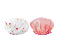 KAILIKETIY Bonnet de Bain Imperméable Double Couche Épais en Peva Bande Élastique, Pliable, 2 Pièces, Protection Cheveux Maquillage, Motifs Adorables Plusieurs styles