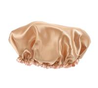 KAILIKETIY Bonnet de Bain Imperméable Femme Grands Bonnets Extra Larges, Taille Élastique, Peva Épais, Couleur Beige Doré, Adapté Cheveux Longs, Protection Spa et Bain