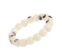 KAILIKETIY Bracelet Unisexe en Racine de Bodhi 18 Perles Sculptées, Finition Artisanale Lisse, Surface Douce pour Peau, pour Yoga et Prières