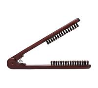 KAILIKETIY Brosse à Double Face Lissante en Bois et Poils Anti-statiques Marron, Peigne Lisseur pour Voyage, Coiffage Facile et Effet Lissant Solide