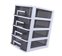 KAILIKETIY Cabinet De Rangement Plastique Transparent à Couches Avec Organiseur De Bureau Portable Multifonctions Boîte De Rangement Empilable Pour Cosmétiques Et Accessoires Blanc Et Noir Tr