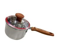 KAILIKETIY Casserole à Lait en Acier Inoxydable Résistante la Chaleur avec Couvercle, Poignée Unique pour Cuire Soupe, Légumes et Nouilles